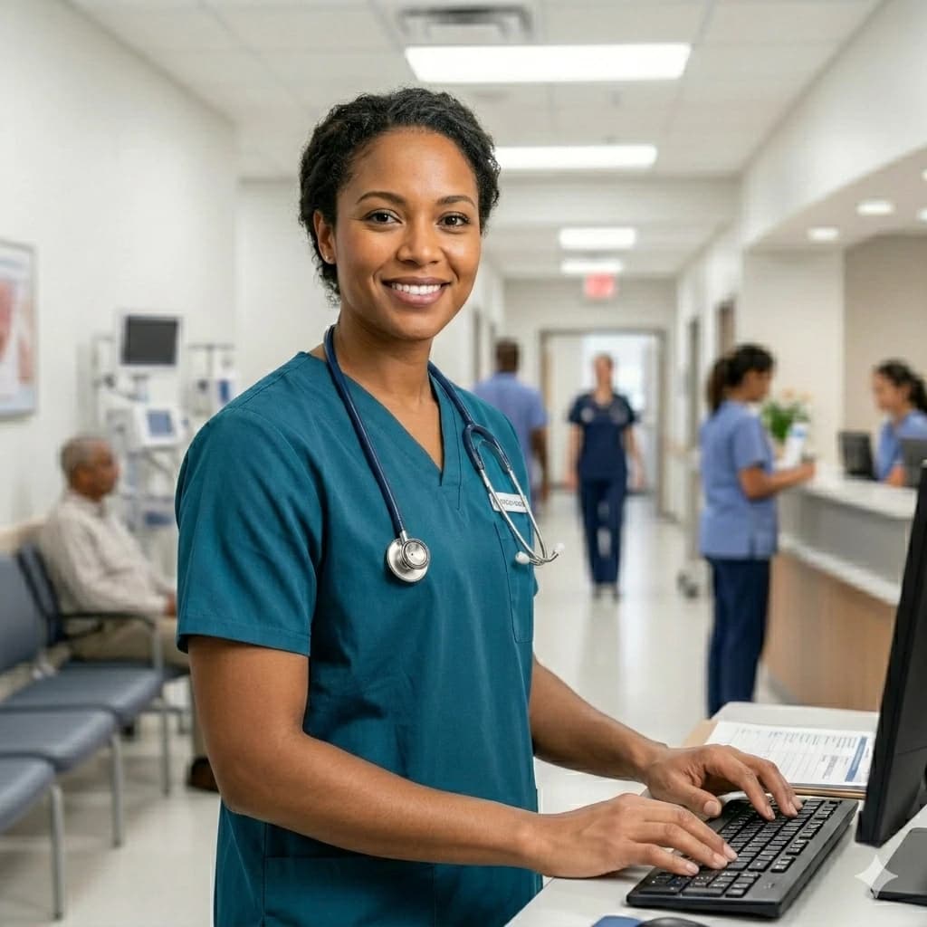 Healthcare professionals collaborating in a clinical setting